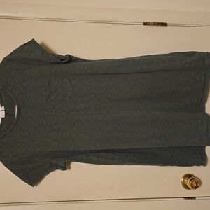 Gap Olive Green Knit T-shirt Dress Short Sleeve Slub Cotton Pocket  XL